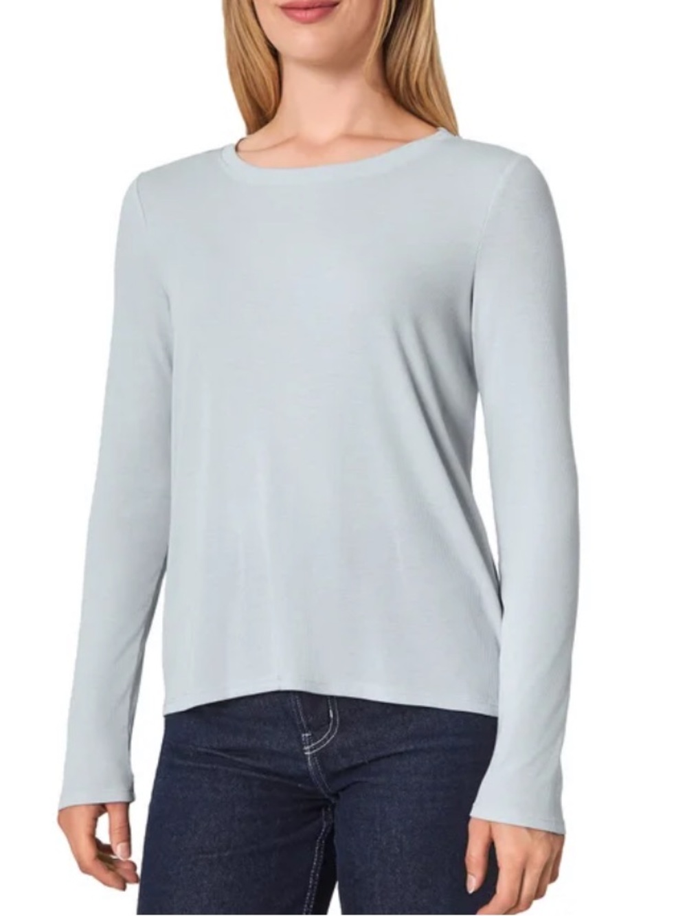 NEW Mondetta Long Sleeve Ribbed Women's Top - Light Blue